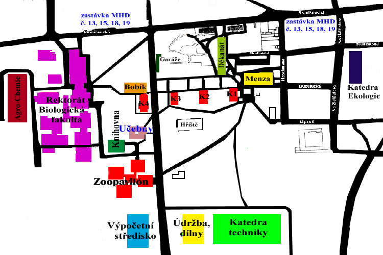 Mapa arelu Jihoesk univerzity